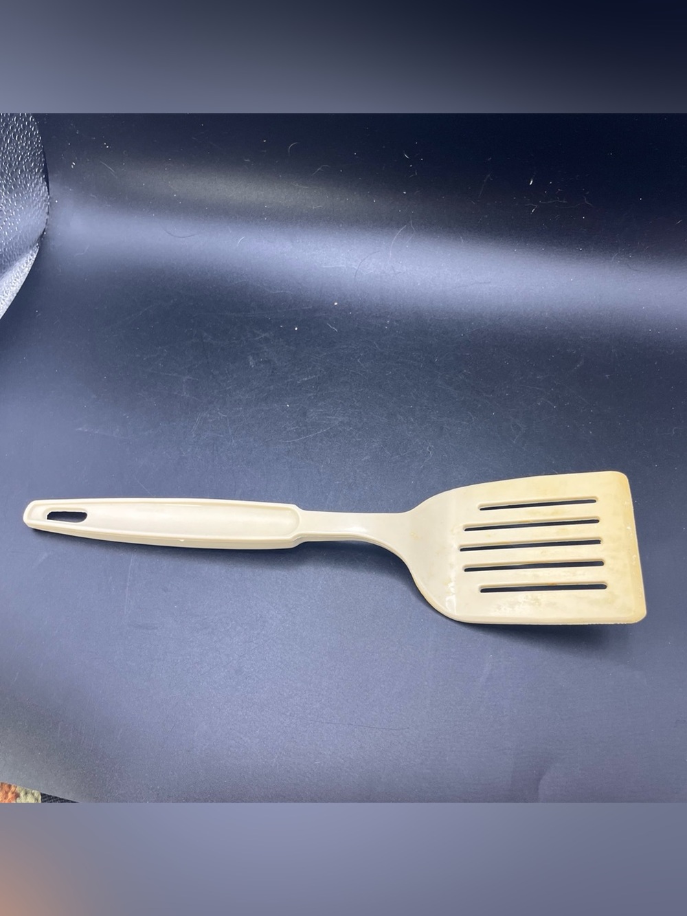 EKCO Spatula Turner 10in Almond Vintage Slotted Plastic USA